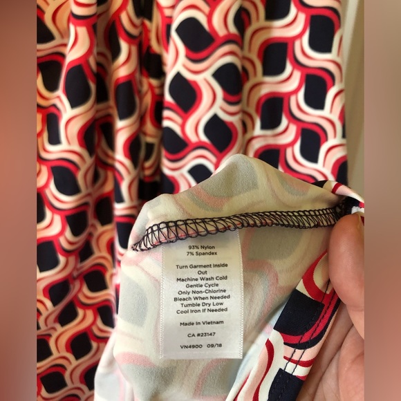 Talbots Dress Geometric Print Self Tie Sz S - Picture 5 of 5